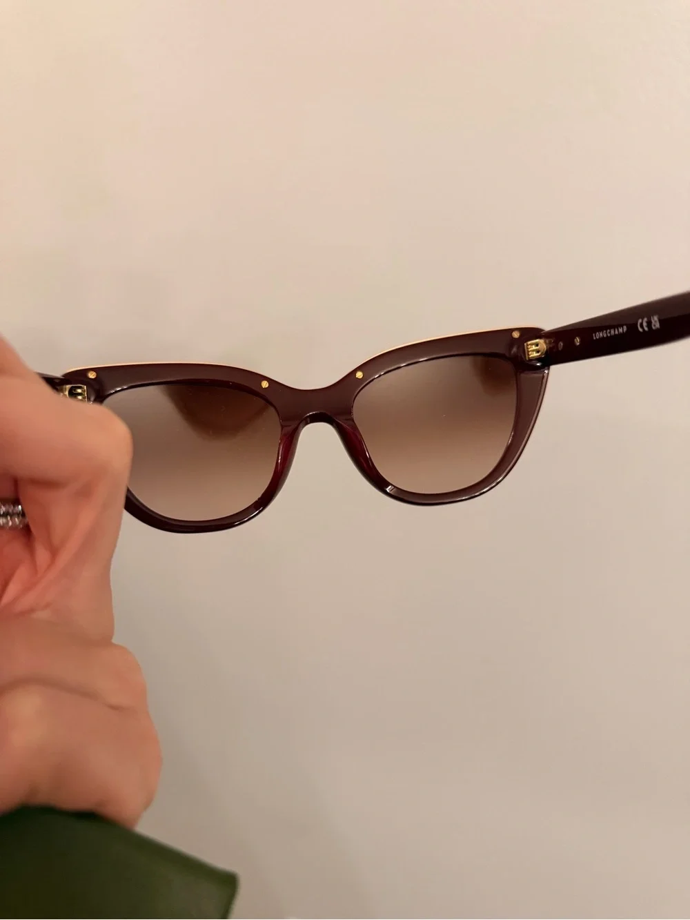 Longchamp Maroon Cat-Eye Sunglasses
